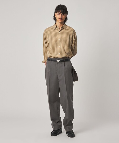 Steven Alan＞ ウール オックスフォード アウト ワンプリーツ