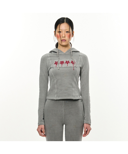 Patch Slim Hoodie _ Light Grey