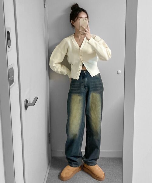 ACSHI(アクシ)の「ルーズウォッシュバルーンフィットワイドデニムパンツユニセックス(イエローブルー)(デニムパンツ・メンズ・その他・S/XL/XS/XXL/M/L)」の10枚目の写真