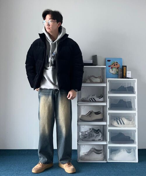 ACSHI(アクシ)の「ルーズウォッシュバルーンフィットワイドデニムパンツユニセックス(イエローブルー)(デニムパンツ・メンズ・その他・S/XL/XS/XXL/M/L)」の4枚目の写真