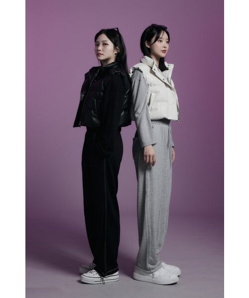 APOSTROPHE COMMA(アポストロフィコンマ)の「レザー クロップパディングベスト (ブラック)(ダウンベスト・レディース・その他・LARGE/MEDIUM/SMALL)」の9枚目の写真