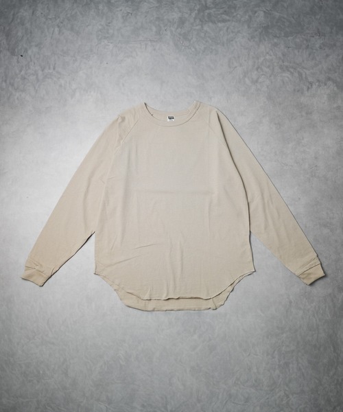ARCHIVER（アーカイバ）の「【69】天竺  ラグラン袖リブロングスリーブTシャツ（Tシャツ/カットソー・レディース・ベージュ/カーキ/ブラック/オレンジ系/ホワイト・LARGE/MEDIUM）」の3枚目の写真