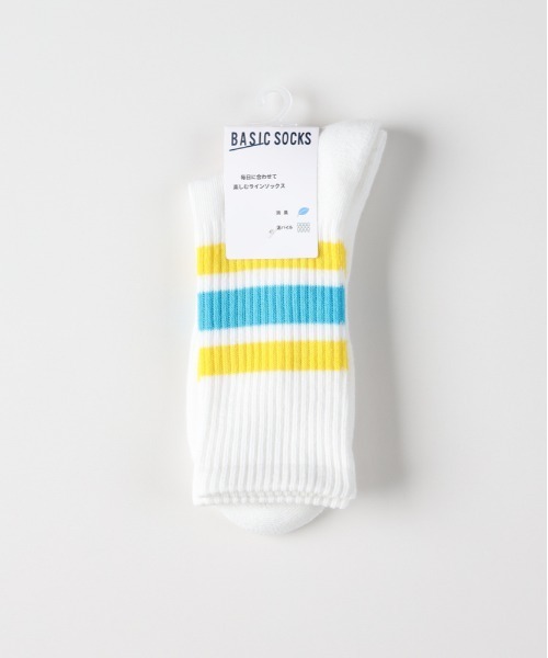 Right-on（ライトオン）の「【BASIC SOCKS】ラインリブ ハイクウォーターソックス (クッション性 / 通気性 / 抗菌防臭)（ソックス/靴下・メンズ・ピンク/グリーン/パープル/イエロー/オレンジ・フリー）」の4枚目の写真