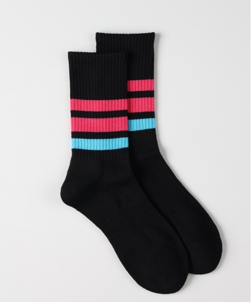 Right-on（ライトオン）の「【BASIC SOCKS】ラインリブ ハイクウォーターソックス (クッション性 / 通気性 / 抗菌防臭)（ソックス/靴下・メンズ・ピンク/グリーン/パープル/イエロー/オレンジ・フリー）」の11枚目の写真