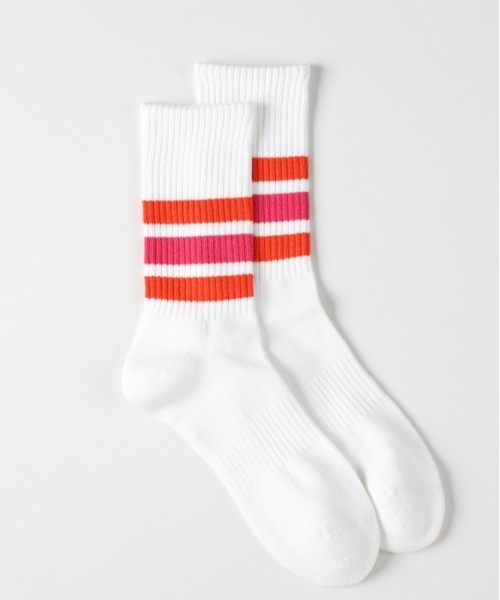 Right-on（ライトオン）の「【BASIC SOCKS】ラインリブ ハイクウォーターソックス (クッション性 / 通気性 / 抗菌防臭)（ソックス/靴下・メンズ・ピンク/グリーン/パープル/イエロー/オレンジ・フリー）」の12枚目の写真