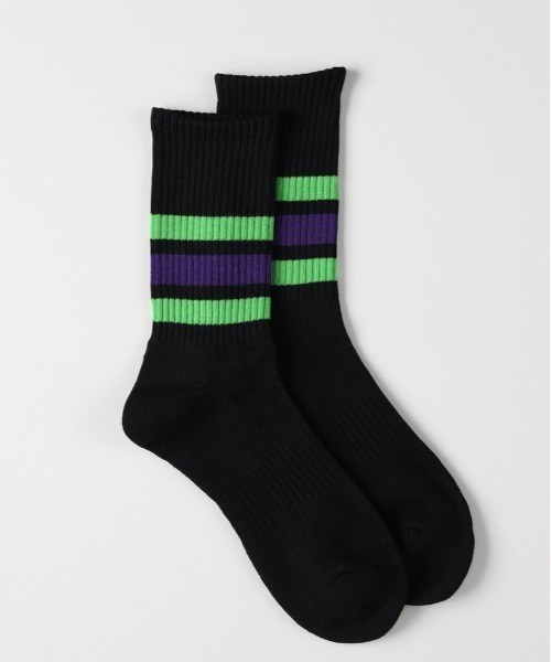 Right-on（ライトオン）の「【BASIC SOCKS】ラインリブ ハイクウォーターソックス (クッション性 / 通気性 / 抗菌防臭)（ソックス/靴下・メンズ・ピンク/グリーン/パープル/イエロー/オレンジ・フリー）」の13枚目の写真