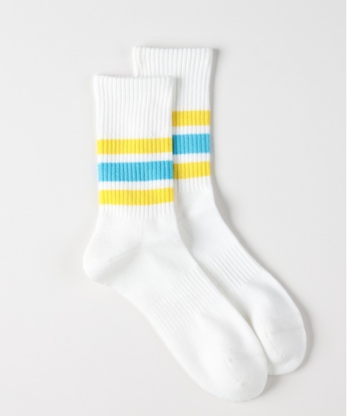 Right-on（ライトオン）の「【BASIC SOCKS】ラインリブ ハイクウォーターソックス (クッション性 / 通気性 / 抗菌防臭)（ソックス/靴下・メンズ・ピンク/グリーン/パープル/イエロー/オレンジ・フリー）」の14枚目の写真
