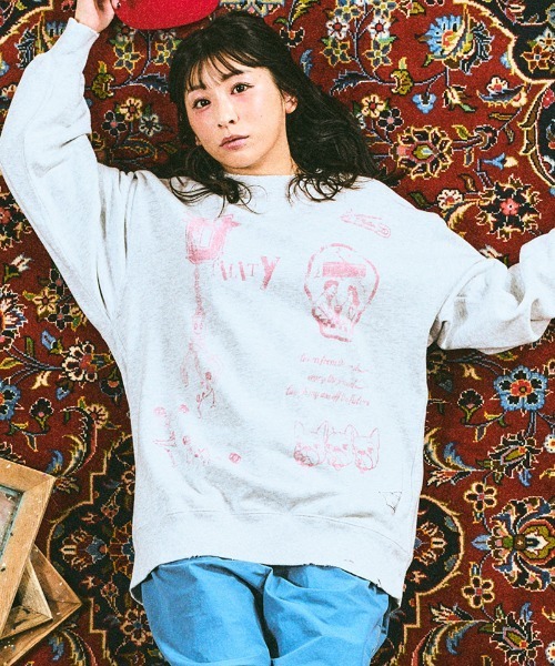 EFFECTEN(エフェクテン)の「msw1851-Salvage sweat shirts スウェット(efsal-19)(スウェット・メンズ・アッシュ/ブラック・XL/L/M)」の1枚目の写真