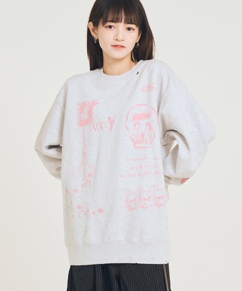 EFFECTEN(エフェクテン)の「msw1851-Salvage sweat shirts スウェット(efsal-19)(スウェット・メンズ・アッシュ/ブラック・XL/L/M)」の8枚目の写真