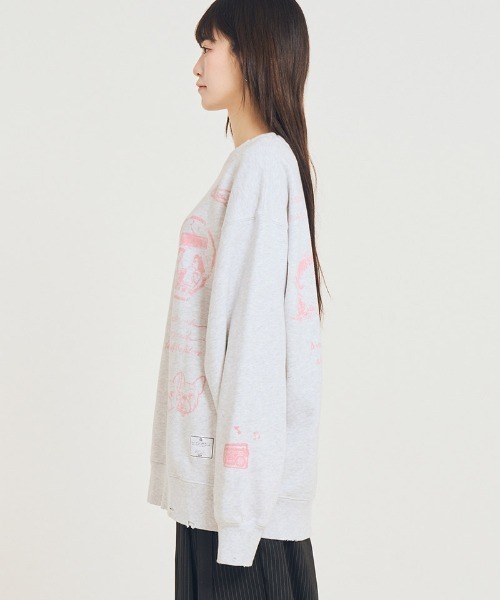 EFFECTEN(エフェクテン)の「msw1851-Salvage sweat shirts スウェット(efsal-19)(スウェット・メンズ・アッシュ/ブラック・XL/L/M)」の9枚目の写真