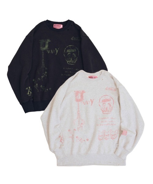 EFFECTEN(エフェクテン)の「msw1851-Salvage sweat shirts スウェット(efsal-19)(スウェット・メンズ・アッシュ/ブラック・XL/L/M)」の15枚目の写真