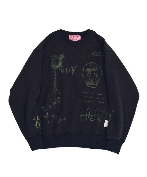 EFFECTEN(エフェクテン)の「msw1851-Salvage sweat shirts スウェット(efsal-19)(スウェット・メンズ・アッシュ/ブラック・XL/L/M)」の18枚目の写真