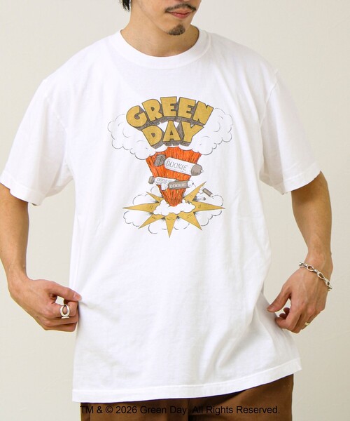 GOOD ROCK SPEED(グッドロックスピード)の「【GOOD ROCK SPEED】別注 GREEN DAY プリントTシャツ(Tシャツ/カットソー・メンズ・ホワイト系その他・M/L)」の7枚目の写真