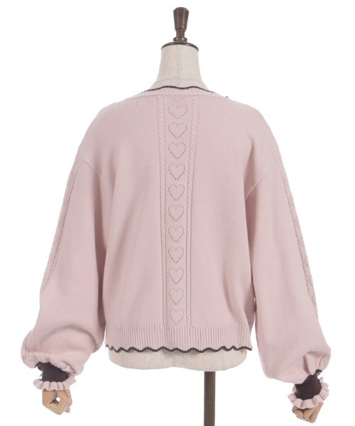 axes femme（アクシーズファム）の「ハート釦バイカラーニット