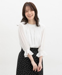 ７分袖ギャザーブラウス