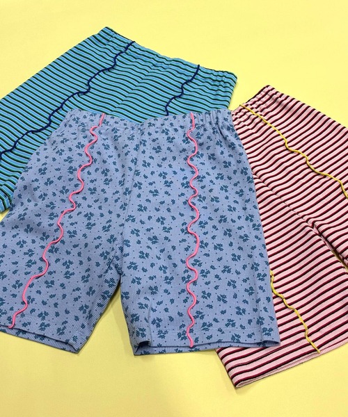 BEAMS mini(ビームスミニ)の「【WEB限定】ハーフ レギンス パンツ 2026SS(80~130cm)子供服 夏物 まとめ買い キッズ プチプラ 定番(その他パンツ・キッズ・パープル系その他4/ブルー/ピンク・80/130/120/110/100/90)」の1枚目の写真