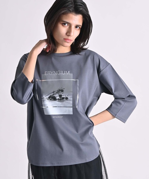RAW FUDGE(ローファッジ)の「シルケットスムースフォトプリントTシャツ(Tシャツ/カットソー・レディース・オフホワイト/チャコールグレー/ブラック・M)」の2枚目の写真