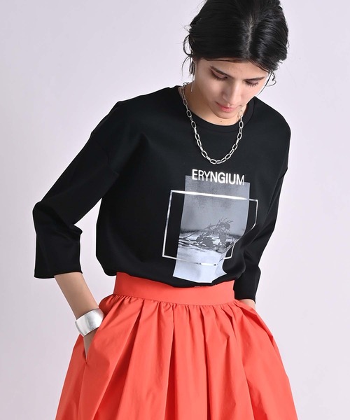 RAW FUDGE(ローファッジ)の「シルケットスムースフォトプリントTシャツ(Tシャツ/カットソー・レディース・オフホワイト/チャコールグレー/ブラック・M)」の3枚目の写真