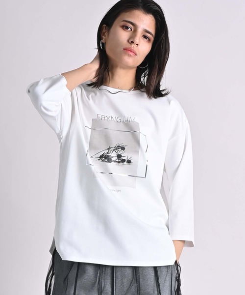 RAW FUDGE(ローファッジ)の「シルケットスムースフォトプリントTシャツ(Tシャツ/カットソー・レディース・オフホワイト/チャコールグレー/ブラック・M)」の5枚目の写真