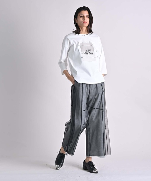 RAW FUDGE(ローファッジ)の「シルケットスムースフォトプリントTシャツ(Tシャツ/カットソー・レディース・オフホワイト/チャコールグレー/ブラック・M)」の6枚目の写真