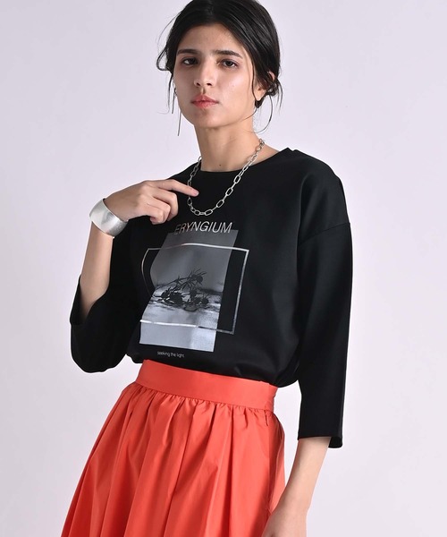 RAW FUDGE(ローファッジ)の「シルケットスムースフォトプリントTシャツ(Tシャツ/カットソー・レディース・オフホワイト/チャコールグレー/ブラック・M)」の9枚目の写真