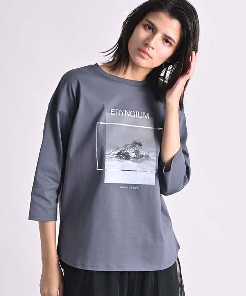 RAW FUDGE(ローファッジ)の「シルケットスムースフォトプリントTシャツ(Tシャツ/カットソー・レディース・オフホワイト/チャコールグレー/ブラック・M)」の13枚目の写真