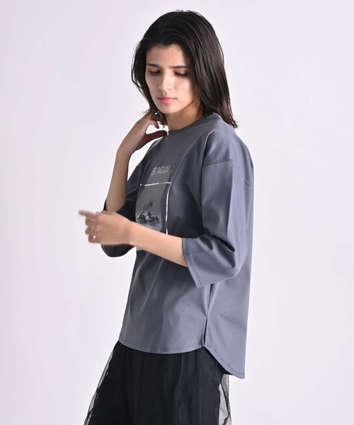 RAW FUDGE(ローファッジ)の「シルケットスムースフォトプリントTシャツ(Tシャツ/カットソー・レディース・オフホワイト/チャコールグレー/ブラック・M)」の18枚目の写真