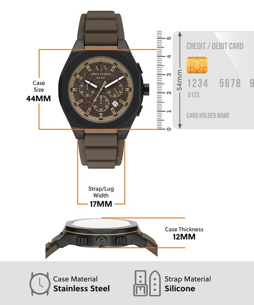 ARMANI EXCHANGE(アルマーニエクスチェンジ)の「アルマーニ・エクスチェンジ 腕時計 メンズ アナログ シリコン AX4293(アナログ腕時計・メンズ・ブラウン・FREE)」の5枚目の写真