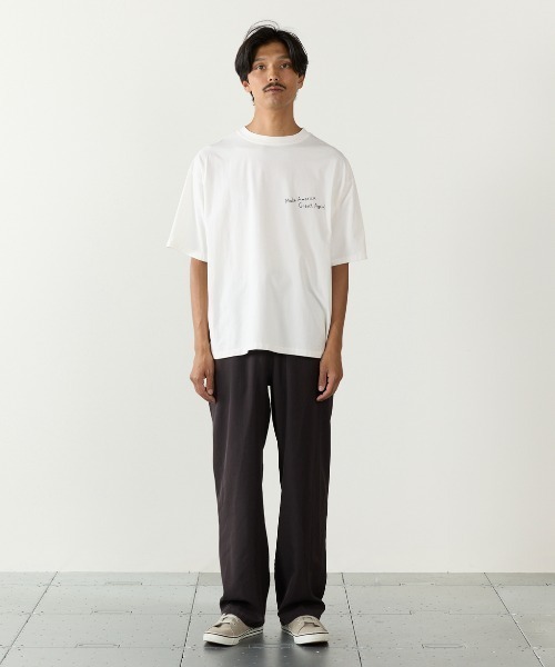 REMI RELIEF（レミレリーフ）の「REMI RELIEF/レミレリーフ SP加工25/-天竺T(刺繍：Make America Great Again！) ヴィンテージ Tシャツ  2026年春夏（Tシャツ/カットソー・メンズ・オフホワイト/ブラック・M/L/XL）」の7枚目の写真