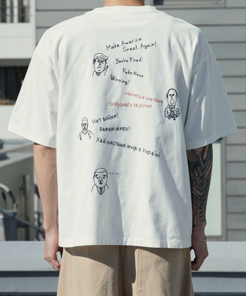 REMI RELIEF(レミレリーフ)の「REMI RELIEF/レミレリーフ SP加工25/-天竺T(刺繍:Make America Great Again!) ロゴ刺繍 ヴィンテージ Tシャツ 2026年 夏 夏服(Tシャツ/カットソー・メンズ・ブラック/オフホワイト・M/L/XL)」の11枚目の写真