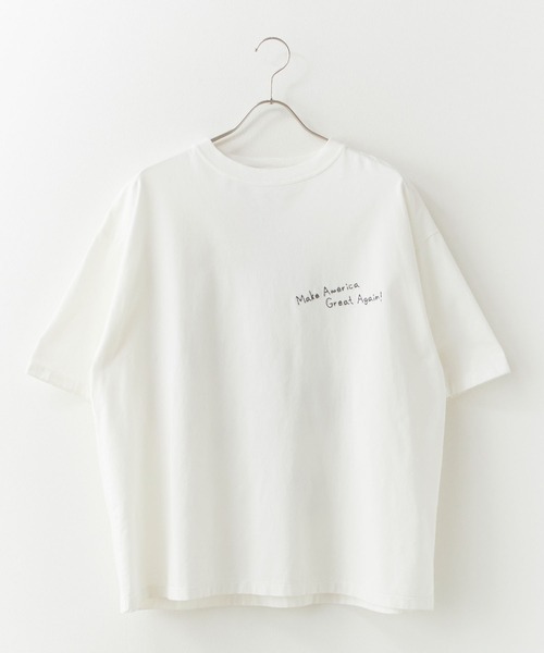 REMI RELIEF(レミレリーフ)の「REMI RELIEF/レミレリーフ SP加工25/-天竺T(刺繍:Make America Great Again!) ロゴ刺繍 ヴィンテージ Tシャツ 2026年 夏 夏服(Tシャツ/カットソー・メンズ・ブラック/オフホワイト・M/L/XL)」の12枚目の写真