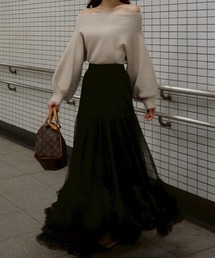 ACYM（アシーム）の「アンダーフレアチュールスカート（スカート）」