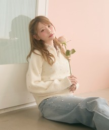 TITTY&CO. | シャツドッキングビジュー付きニット(ニット/セーター)