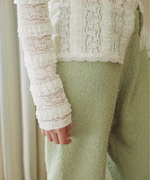 FUULLY STUDIO(フーリィーステューディオ)の「センターカットレーストップス(Tシャツ/カットソー・レディース・アイボリー/ブラック・FREE)」の10枚目の写真