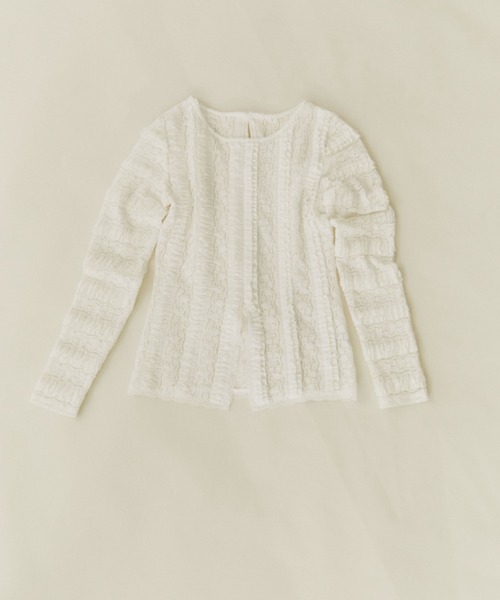 FUULLY STUDIO（フーリィーステューディオ）の「センターカットレーストップス（Tシャツ/カットソー・レディース・アイボリー/ブラック・FREE）」の18枚目の写真