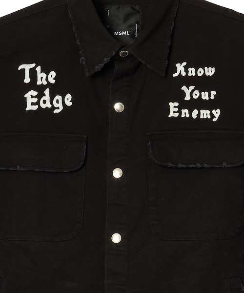 MSML(エムエスエムエル)の「STRETCH TWILL EMBROIDERY DESTROY JACKET(ブルゾン・メンズ・ブラック・XL/L/M)」の4枚目の写真