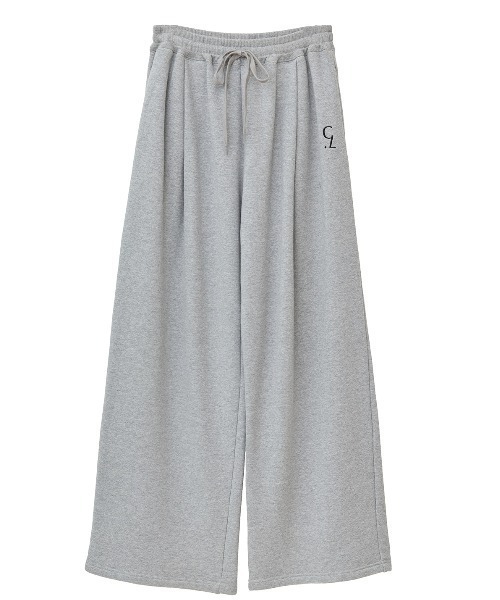 CLANE(クラネ)の「CLANE/クラネ/LOGO SWEAT TUCK WIDE PANTS(スウェットパンツ・レディース・ブラック/グレー/ホワイト・1)」の3枚目の写真