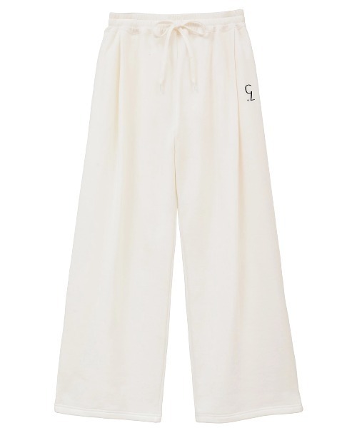 CLANE(クラネ)の「CLANE/クラネ/LOGO SWEAT TUCK WIDE PANTS(スウェットパンツ・レディース・ブラック/グレー/ホワイト・1)」の1枚目の写真