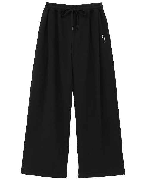 CLANE(クラネ)の「CLANE/クラネ/LOGO SWEAT TUCK WIDE PANTS(スウェットパンツ・レディース・ブラック/グレー/ホワイト・1)」の2枚目の写真