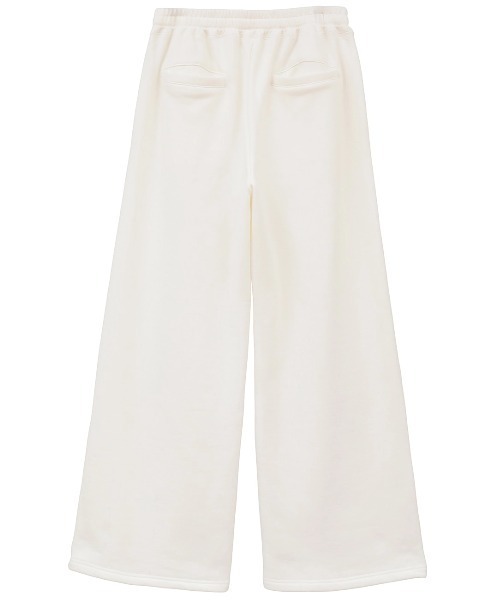 CLANE(クラネ)の「CLANE/クラネ/LOGO SWEAT TUCK WIDE PANTS(スウェットパンツ・レディース・ブラック/グレー/ホワイト・1)」の4枚目の写真