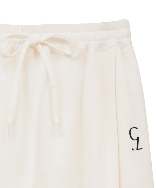 CLANE(クラネ)の「CLANE/クラネ/LOGO SWEAT TUCK WIDE PANTS(スウェットパンツ・レディース・ブラック/グレー/ホワイト・1)」の5枚目の写真