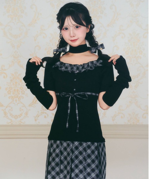 LAFARY（ラファリー）の「ドッキングニットワンピース（ワンピース・レディース・ブラック/ベージュ/ピンク・FREE）」の13枚目の写真