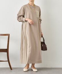 Jena espace merveilleux | サイドプリーツ裏毛ワンピース(ワンピース)