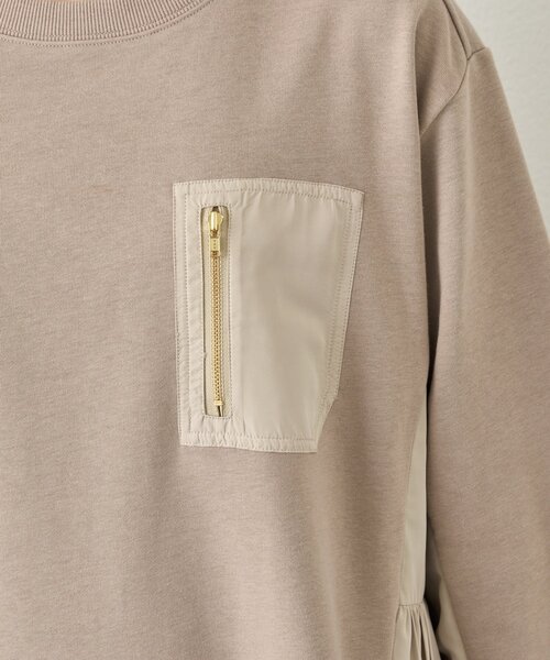 Jena espace merveilleux（ジェナ　エスパスメルヴェイユ）の「サイドプリーツ裏毛ワンピース（ワンピース・レディース・チャコールグレー/ベージュ・FREE）」の22枚目の写真