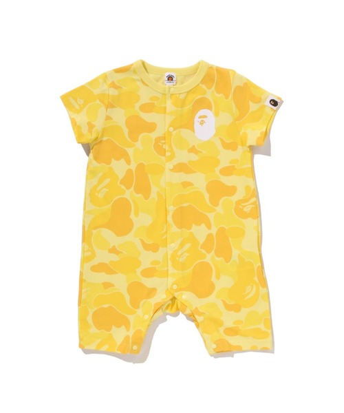 A BATHING APE（アベイシングエイプ）の「ABC CAMO APE HEAD ROMPERS（ロンパース・キッズ・ブルー/イエロー/ピンク・70/80）」の3枚目の写真