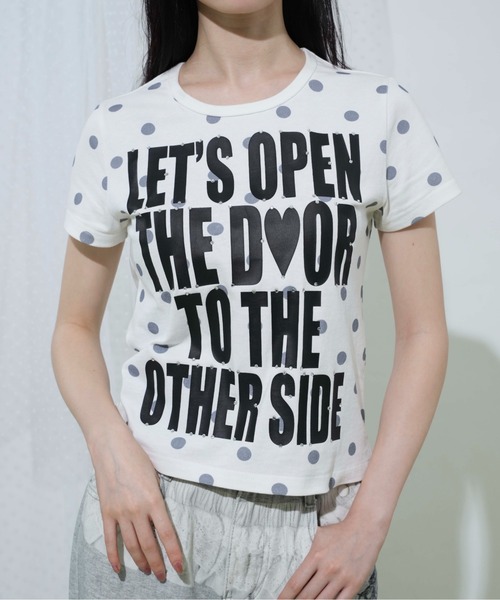 sedacle girl(セダクルガール)の「ラインストーンバイカラーT(Tシャツ/カットソー・レディース・ブラック/オフホワイト/レモンイエロー/ボルドー/ネイビー/ドット/ピンク・FREE/SMALL)」の7枚目の写真