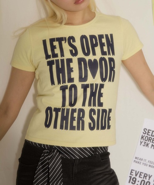 sedacle girl(セダクルガール)の「ラインストーンバイカラーT(Tシャツ/カットソー・レディース・ブラック/オフホワイト/レモンイエロー/ボルドー/ネイビー/ドット/ピンク・FREE/SMALL)」の16枚目の写真