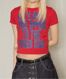 sedacle girl（セダクルガール）の「ラインストーンバイカラーT（Tシャツ/カットソー）」