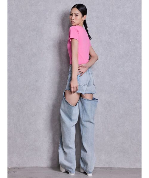 GYDA(ジェイダ)の「GLITTER GG Tシャツ(Tシャツ/カットソー・レディース・ミント/ピンク/オレンジ/ブラック/オフホワイト・FREE)」の21枚目の写真