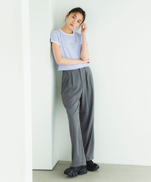 NEW BALANCE(ニューバランス)の「TracksideリンガーTシャツ(Tシャツ/カットソー・レディース・ライトパープル/ホワイト・SMALL/MEDIUM/LARGE/X-LARGE)」の9枚目の写真